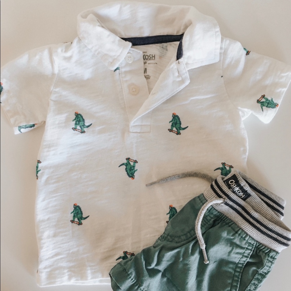 Godzilla on a Skateboard Oshkosh Outfit